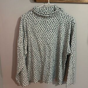 Vintage Floral Long Sleeve Turtleneck Top